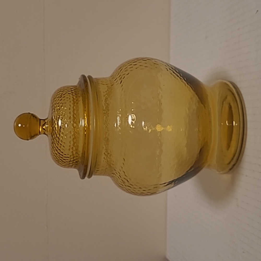 Vintage Amber Lidded Canister